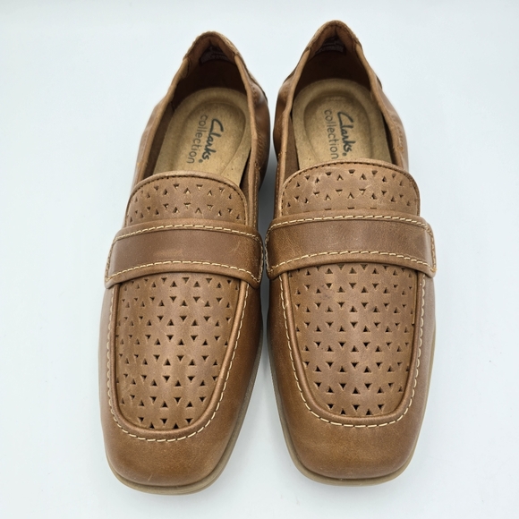 6W - WIDE WIDTH - Clarks Lyrical Way Women's Loafers, Tan Leather, NEW! - Picture 4 of 16